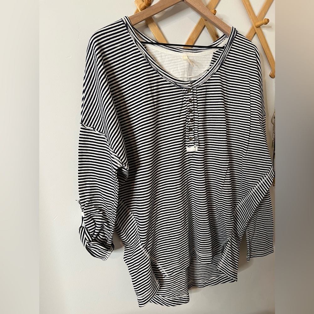 Striped cotton knit shirt, size medium.